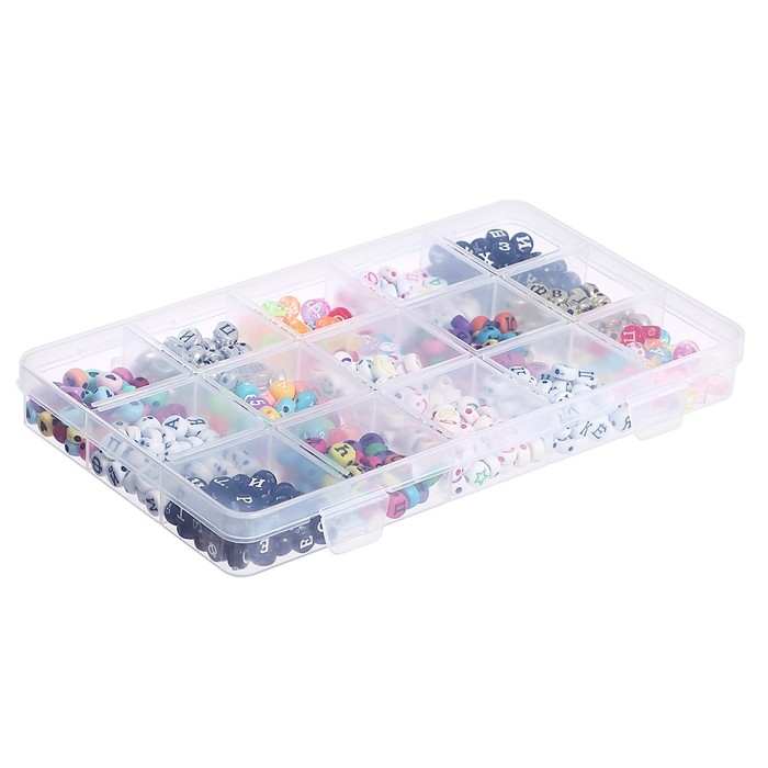 Набор для творчества «Создай украшение», буквы русские, 11 видов бусин Набор для творчества «Создай украшение», буквы русские, 11 видов бусин