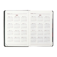 Ежедневник датир 2025г А5 176л ESCALADA, тв обл, иск кожа, бл тис,ляс,кр бл 70г/м2,чёрный