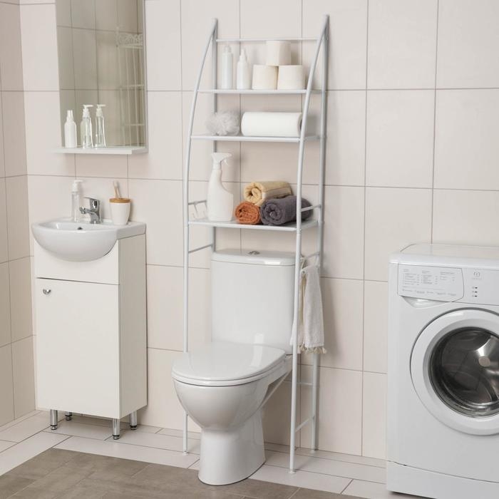 Стеллаж над унитазом, 50&times;32&times;166 см, цвет белый