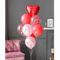 Набор воздушных шаров &laquo;Большая любовь&raquo;, с конфетти, латекс, фольга, 10 шт.