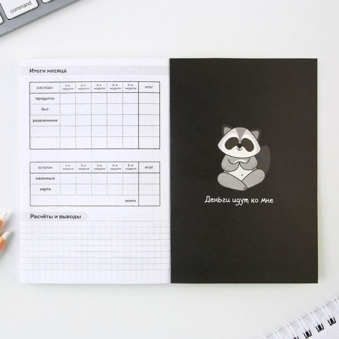Умный блокнот для планирования финансов &laquo;Кот&raquo;, формат А6, 68 листов.