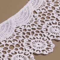 Воротник пришивной, гипюровый, 22 &times; 6,5 см, цвет белый