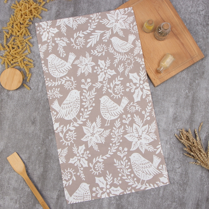 Полотенце Полотенце "Этель" Птички (узор) 40х73 см, 100% хл, саржа 190 г/м2