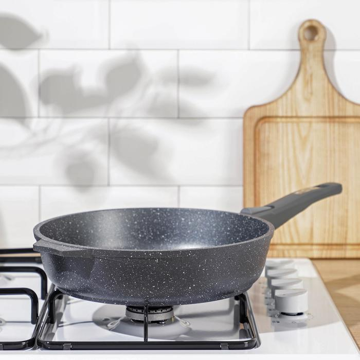 Сковорода &laquo;Гранит&raquo;, d=26 см, съёмная ручка, антипригарное покрытие, цвет серый