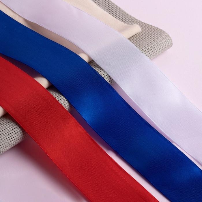 Набор атласных лент, 3 шт, размер 1 ленты: 40 мм × 23 ± 1 м, триколор Набор атласных лент, 3 шт, размер 1 ленты: 40 мм × 23 ± 1 м, триколор