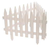 Ограждение декоративное, 35 × 210 см, 5 секций, пластик, белое, GOTIKA, Greengo Ограждение декоративное, 35 × 210 см, 5 секций, пластик, белое, GOTIKA, Greengo