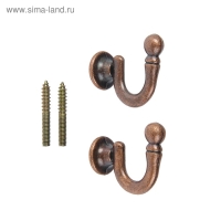 Крючок для штор KS003, однорожковый, цвет медь
