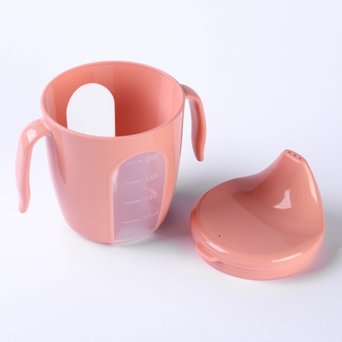 Поильник детский с твёрдым носиком &laquo;Protect Me&raquo;, 200 мл., с ручками, цвет розовый