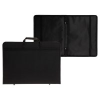 Папка для чертежей и рисунков для художников А3, 470 х 350 х 40 мм, с ручками, каркасная, текстильная, "Вдохновение" 1B3, внутренний карман, чёрная Папка для чертежей и рисунков для художников А3, 470 х 350 х 40 мм, с ручками, каркасная, текстильная, "Вдохновение" 1B3, внутренний карман, чёрная