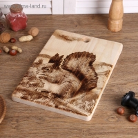 Доска из массива кедра &laquo;Белка&raquo;, большая, прямоугольная, 23 &times; 35 см