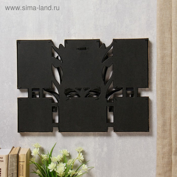 Фоторамка пластик на 6 фото 10х10, 10х15 см Фоторамка пластик на 6 фото 10х10, 10х15 см "Тюльпаны" т.золото 33,5х47 см