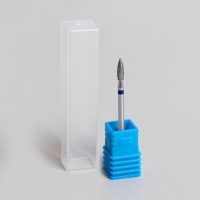 Фреза алмазная для маникюра &laquo;Пламя&raquo;, средняя зернистость, 2,3 &times; 8 мм, в пластиковом футляре