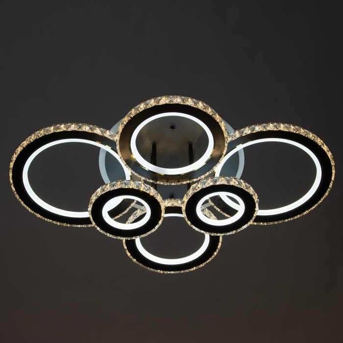 Люстра с ПДУ "Ива" 6хLED 2400Вт 3000-6000К RGB черный 75х52х14см