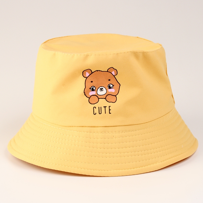 Панама детская для девочки &laquo;Мишутка&raquo;, цвет жёлтый, р-р 48-50