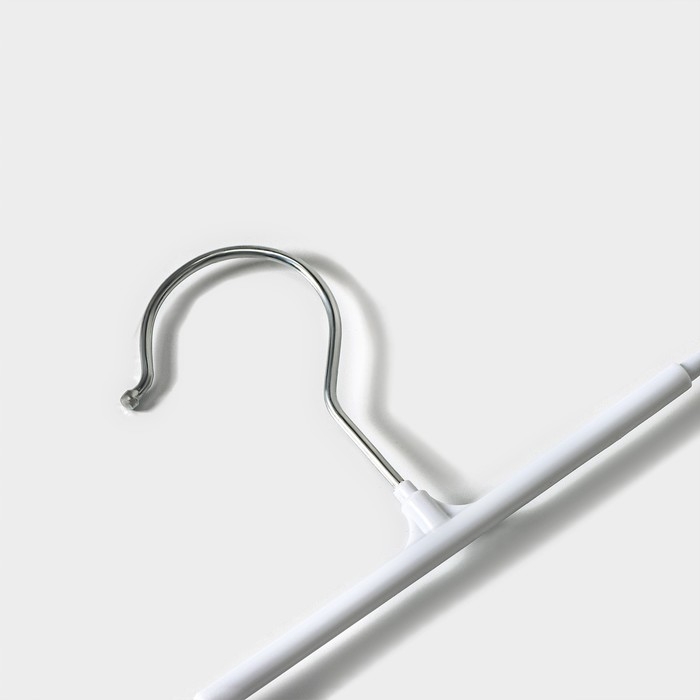 Вешалки для брюк и юбок с зажимами, набор 10 шт, 30×12,5 см, цвет белый Вешалки для брюк и юбок с зажимами, набор 10 шт, 30×12,5 см, цвет белый