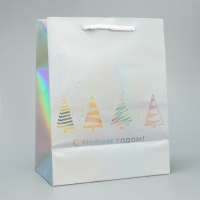 Пакет голографический &laquo;Сказочный лес&raquo;, 18 х 23 х 10 см, Новый год
