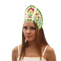 Кокошник &laquo;Нежность&raquo; зелёный