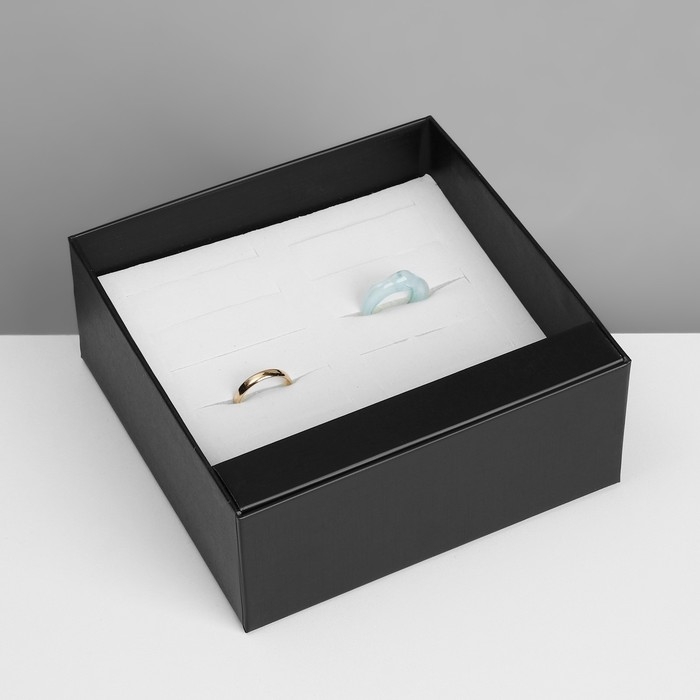 Подставка для украшений &laquo;Шкатулка&raquo; 12 мест, 14,5&times;14,5&times;6 см, цвет чёрный