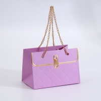 Пакет для цветов, ручка цепь, "Сиреневый", с золотым тиснением, 15 х 10,5 х 10 см Пакет для цветов, ручка цепь, "Сиреневый", с золотым тиснением, 15 х 10,5 х 10 см