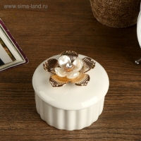 Шкатулка керамика "Золотой цветок" МИКС 6х7,3х7,3 см