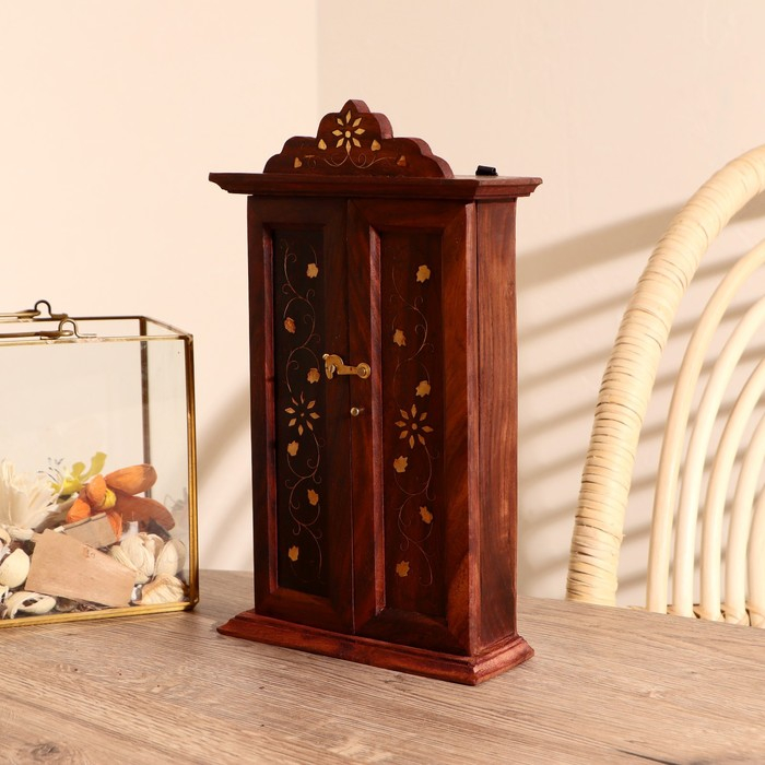 Ключница с инкрустацией "Лиана" дерево 29,5*16,5*6 см