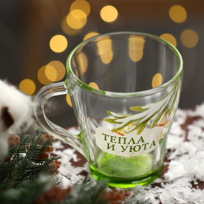 Новый год. Набор кружек стеклянных &laquo;Тепла и уюта!&raquo;, 2 шт