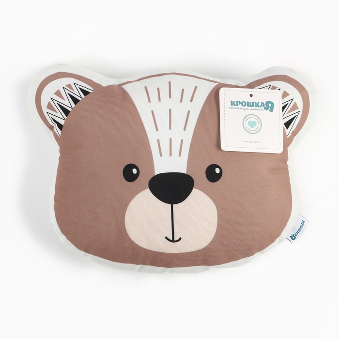 Подушка декоративная Крошка Я &laquo;Мишка&raquo;, 37х27 см, велюр, 250гр/м2