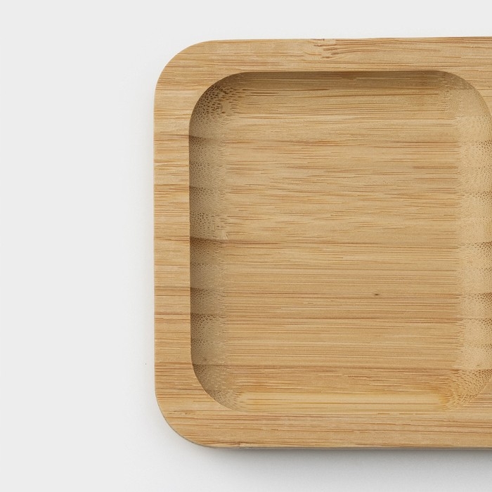 Менажница Striata, 2 секции, 17&times;9,5 см, цвет бежевый