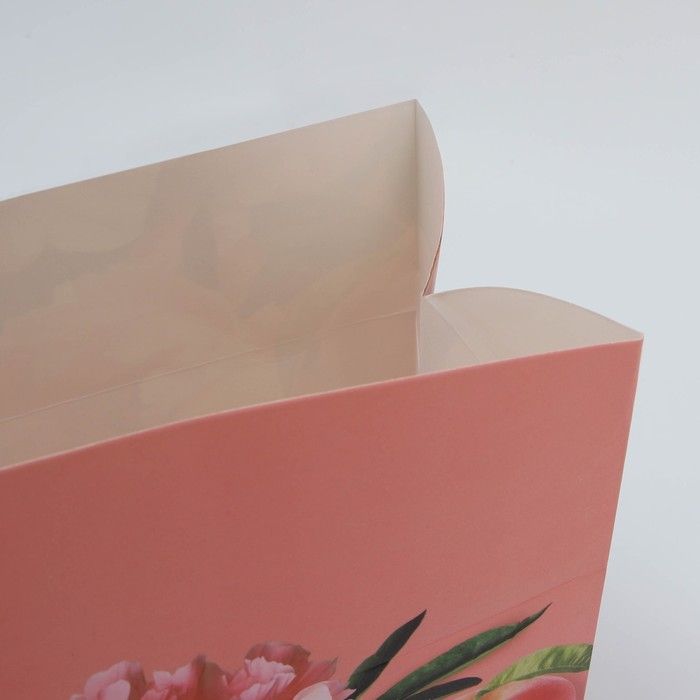 Пакет&mdash;коробка, подарочная упаковка, &laquo;Flower&raquo;, 23 х 18 х 11 см