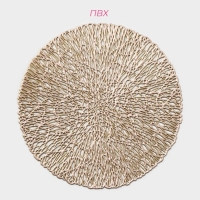 Салфетка - подставка под кружку Доляна &laquo;Листья&raquo;, d=10 см, 4 шт, цвет золото