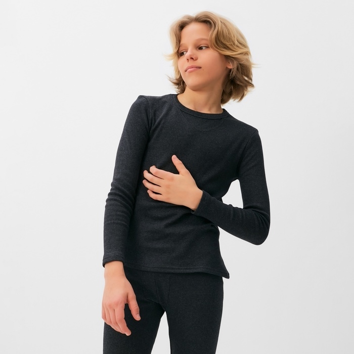 Термобелье для мальчика (лонгслив, легинсы) цвет графит меланж, рост 152 Термобелье для мальчика (лонгслив, легинсы) цвет графит меланж, рост 152