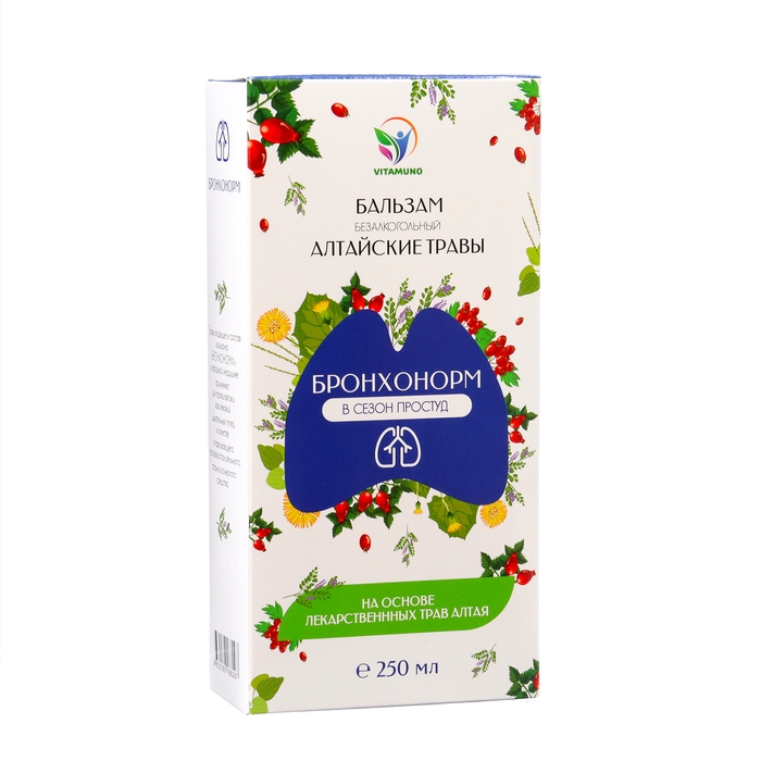 Бальзам Алтайские Травы Бальзам Алтайские Травы "БронхоНорм" при простуде, 250 мл стекло