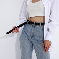 Ремень женский, ширина 2,5 см, пряжка металл, цвет чёрный Ремень женский, ширина 2,5 см, пряжка металл, цвет чёрный