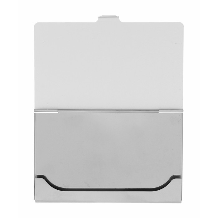 Визитница металлическая, горизонтальная, серебристая Визитница металлическая, горизонтальная, серебристая