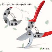 Секатор плоскостной, 9" (23 см), с пластиковыми ручками, Greengo