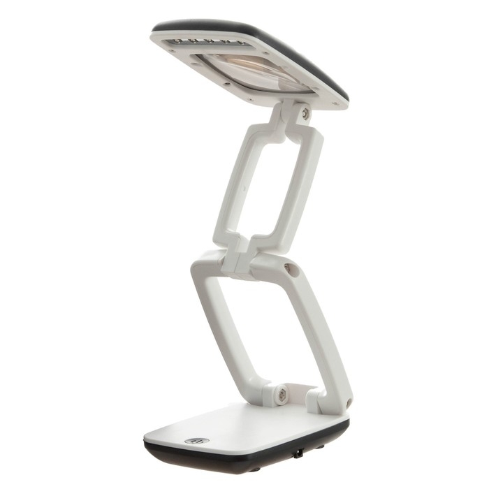 Настольная лампа с лупой 3х Настольная лампа с лупой 3х "Раскладушка" LED 5Вт 3000К USB бело-черный 9х6,5х25см RISALUX