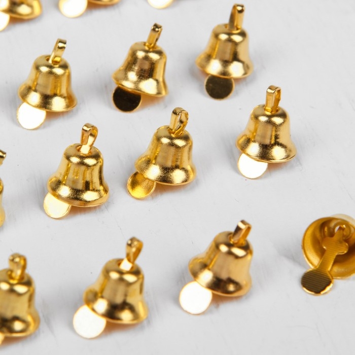 Колокольчик для рукоделия, набор 20 шт., размер 1 шт. — 0,8 см, цвет золотой Колокольчик для рукоделия, набор 20 шт., размер 1 шт. — 0,8 см, цвет золотой