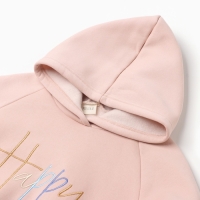 Толстовка (худи) детская MINAKU: Exclusive print, цвет пудровый, Oversize рост 110 см