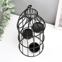 Подсвечник металл 3 свечи "Бутыль" чёрный 21х10х10 см Подсвечник металл 3 свечи "Бутыль" чёрный 21х10х10 см