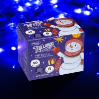 Гирлянда &laquo;Нить&raquo; 5 м, IP20, прозрачная нить, 50 LED, свечение фиолетовое, 8 режимов, 220 В