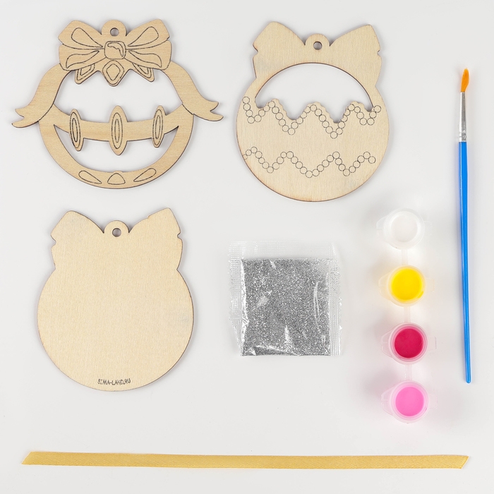 Ёлочная подвеска из дерева своими руками на новый год &laquo;Шар&raquo;, новогодний набор для творчества