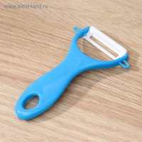 Набор кухонный на подставке Доляна &laquo;Симпл&raquo;, 5 предметов: ножи 7,5 см, 10,5 см, 13 см, 15 см, овощечистка, цвет голубой