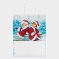 Новый год. Пакет бумажный подарочный новогодний крафт "В ожидание чуда" 32 х 26 х 11 см. Новый год. Пакет бумажный подарочный новогодний крафт "В ожидание чуда" 32 х 26 х 11 см.