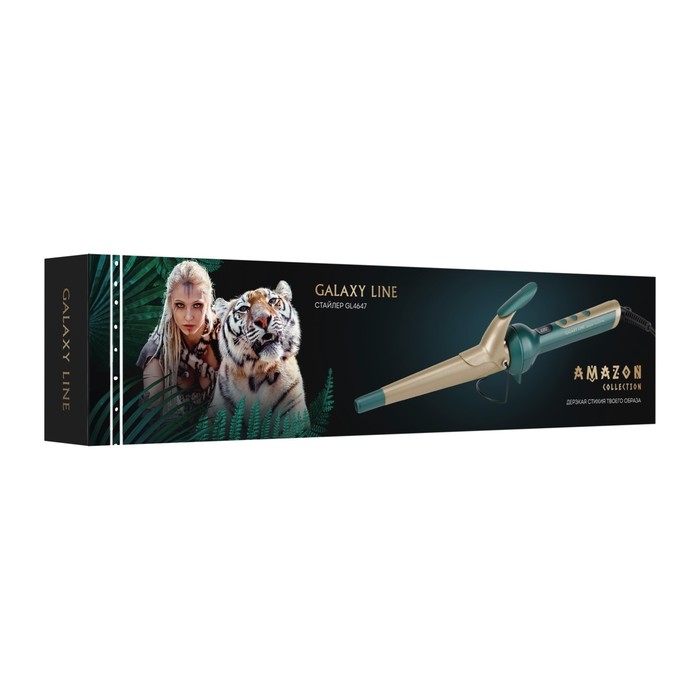 Плойка Galaxy LINE GL 4647, 50 Вт, керамическое покрытие, d=13-25 мм, шнур 1.8 м, зелёный Плойка Galaxy LINE GL 4647, 50 Вт, керамическое покрытие, d=13-25 мм, шнур 1.8 м, зелёный