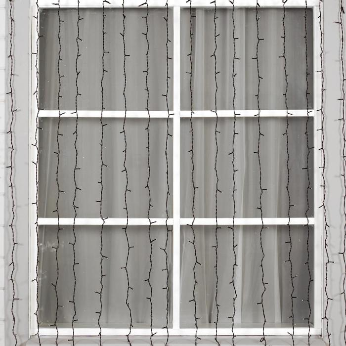 Гирлянда &laquo;Занавес&raquo; 2 &times; 3 м, IP44, УМС, тёмная нить, 760 LED, свечение белое, 220 В