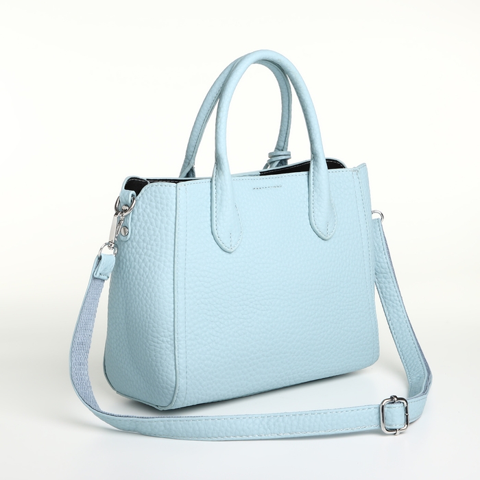 Сумка женская на молнии, TEXTURA, маленький размер, цвет голубой