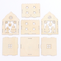 Роспись по дереву на новый год &laquo;Новогодний домик&raquo;, новогодний набор для творчества