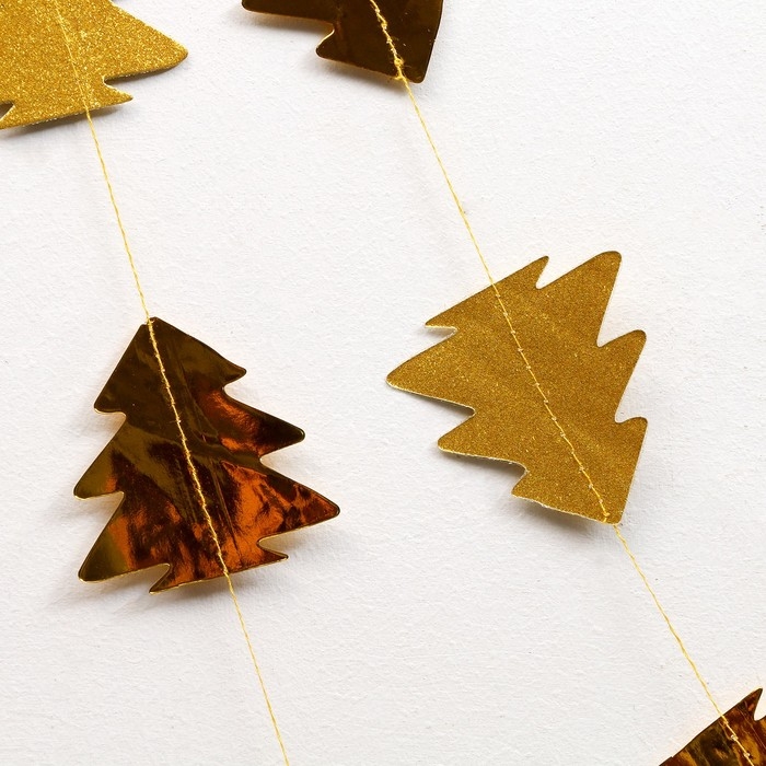 Новый год! Гирлянда &laquo;Ёлочки&raquo;, длина 4 м, цвет золотой
