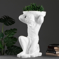 Фигура с кашпо "Титан" белый, 4л / 40х70х42см