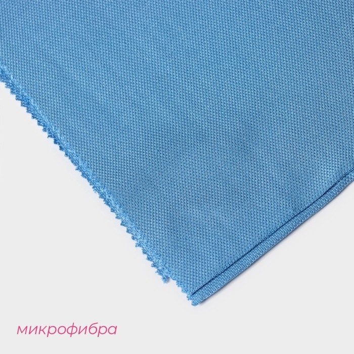 Салфетка для уборки Доляна, для стекол и зеркал, 40&times;50 см, цвет голубой